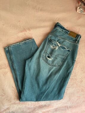 American Eagle Outfitters Light Blue Distressed Straight Jeans